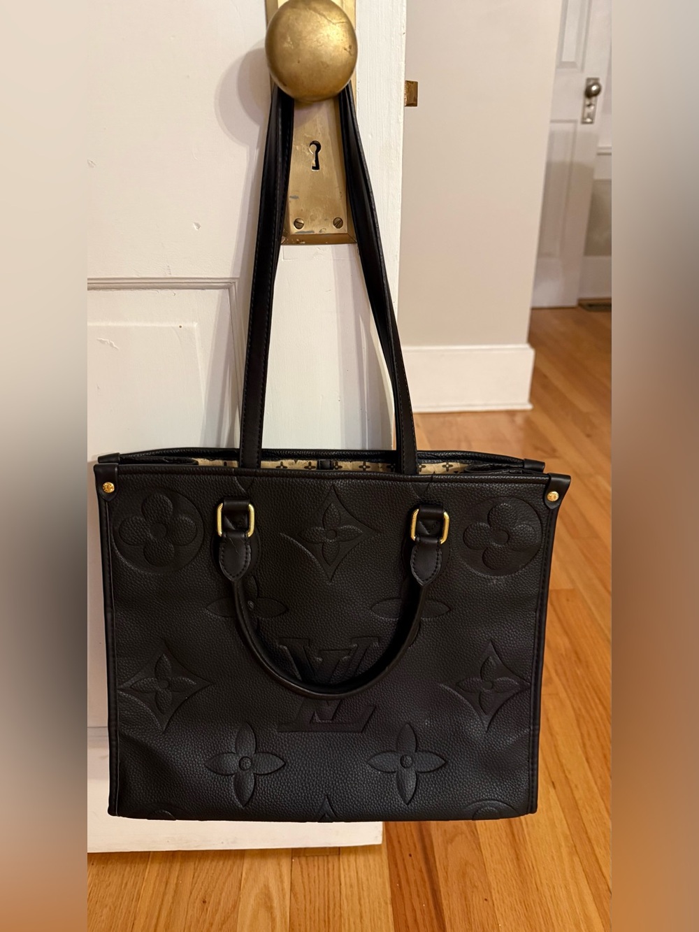 Luxury Brand solid Black monogram Tote Bag